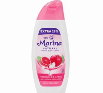 لوشن مارينا ناتشورال لليدين والجسم بنكهة التفاح والجريب فروت، بسعة 475 مل.